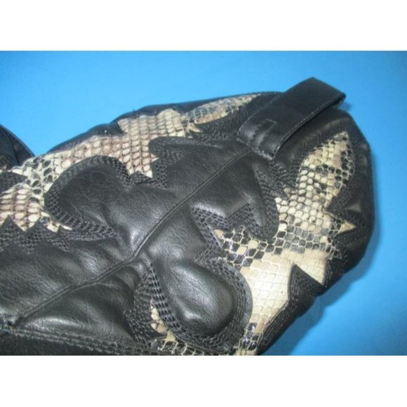 Mia Black Laurene Taupe  Cream Lizard Motif Pull On Cowboy Boots - Size 8.5 - Picture 6 of 11